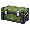 Caja de herramientas 45 x 30 x 25 cm de plástico verde y negro con cierres metálicos portátil
