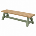 Banco de jardín 180 x 40 x 45 cm de madera y metal verde estilo rústico