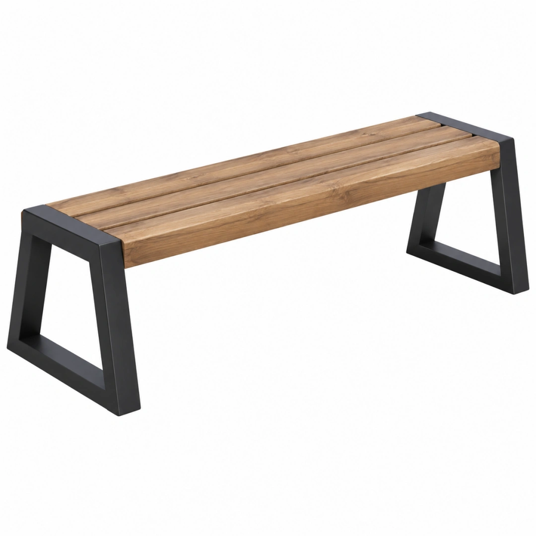 Banco 120 x 40 x 45 cm de madera y metal marrón negro para recibidor estilo industrial